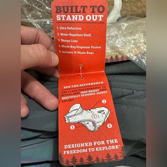 NWT Arcadia Trail Ultra Reflective Dog Jacket - Grey - XS - Picture 13 of 13